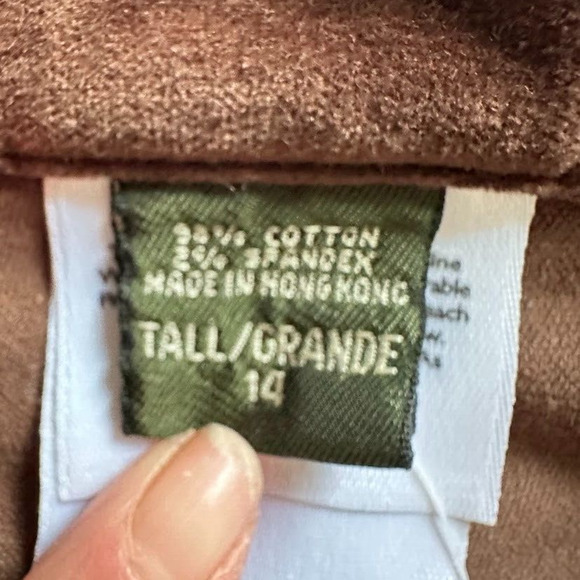 Eddie Bauer Womens Velour Pants Straight Leg Velvet Size 14 Tall Brown Stretch - Picture 6 of 10